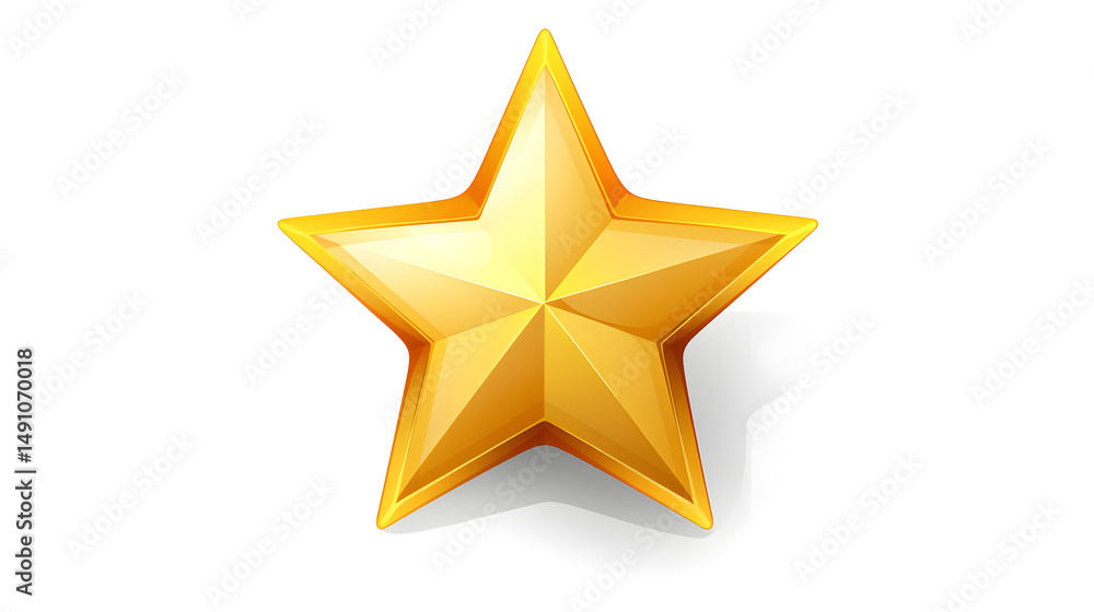 Obraz premium Gold Star Favourite Social Media Isometric Icon Vector - Modern Design Element