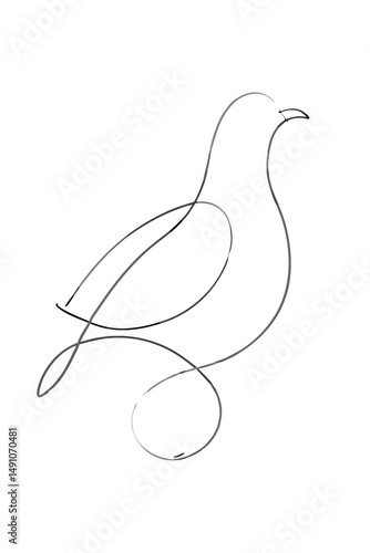 Bird Line Drawing for Nature-Themed Designs, Freedom Concepts and Print Projects – one line illustration, continuous line art, single line sketch