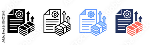 Cost icon sheet multiple style collection