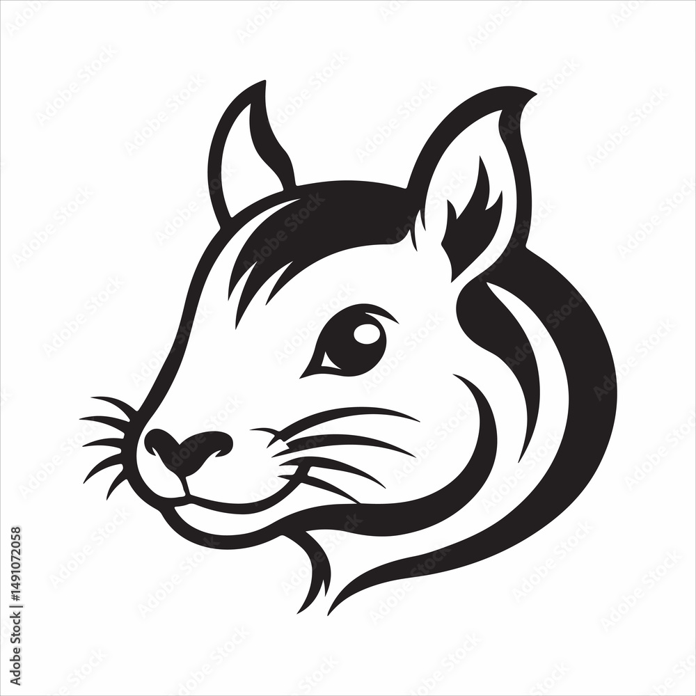 Obraz premium eastern gray squirrel vector silhouette
