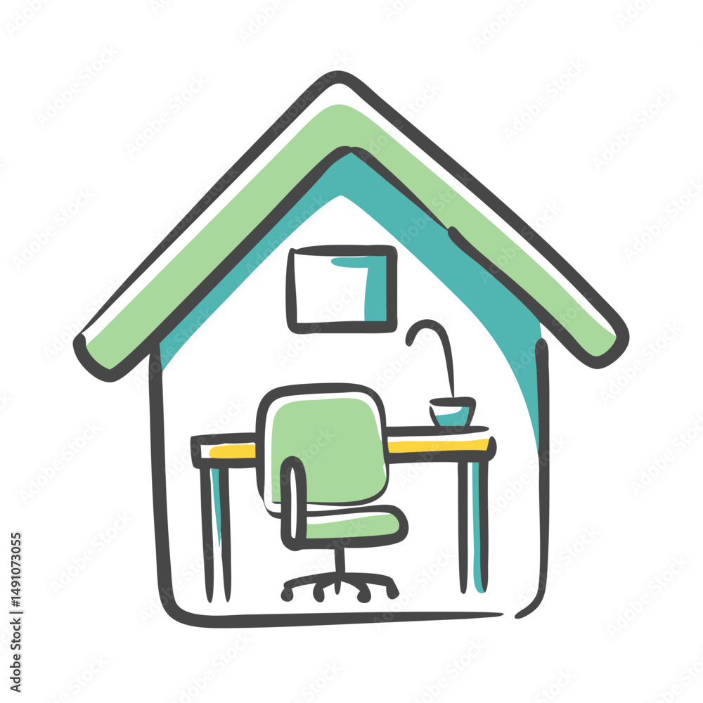home office icon, home office vector illustration-simple illustration of home office, perfect for home office logos and icons home office icon, home office vector illustration-simple illustration of home office, perfect for home office logos and icons