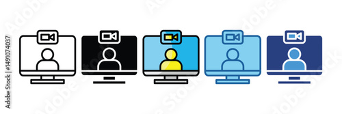 Video Call  Icon Element For Design