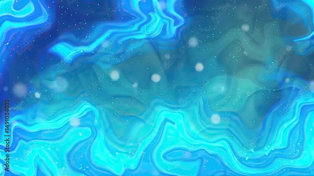 Abstract Blue Swirl Background With Glowing Lights