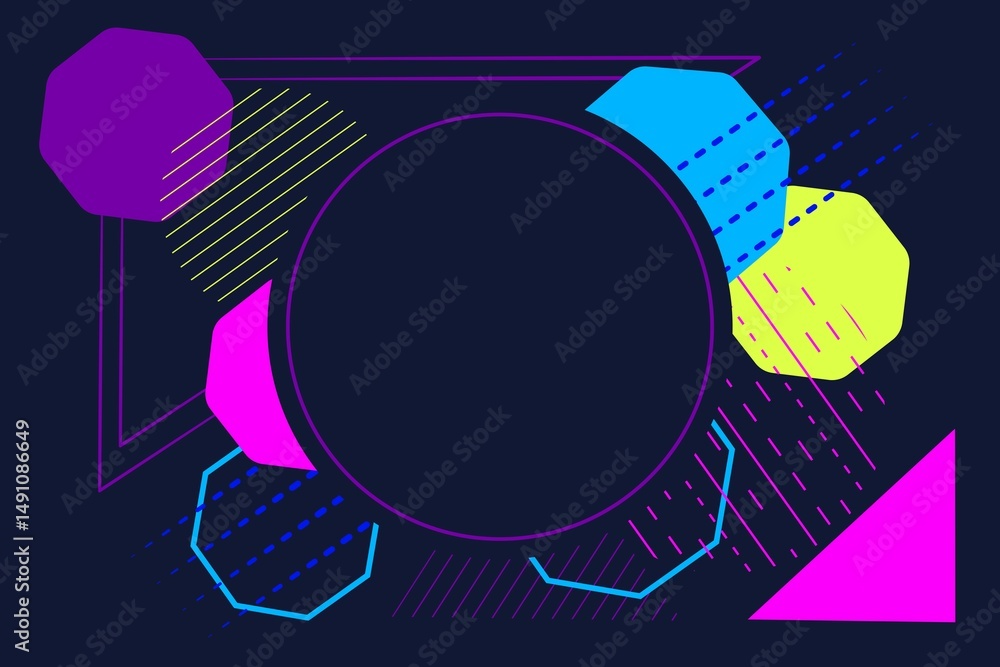 Obraz premium Bright and dynamic abstract illustration on a dark blue background.