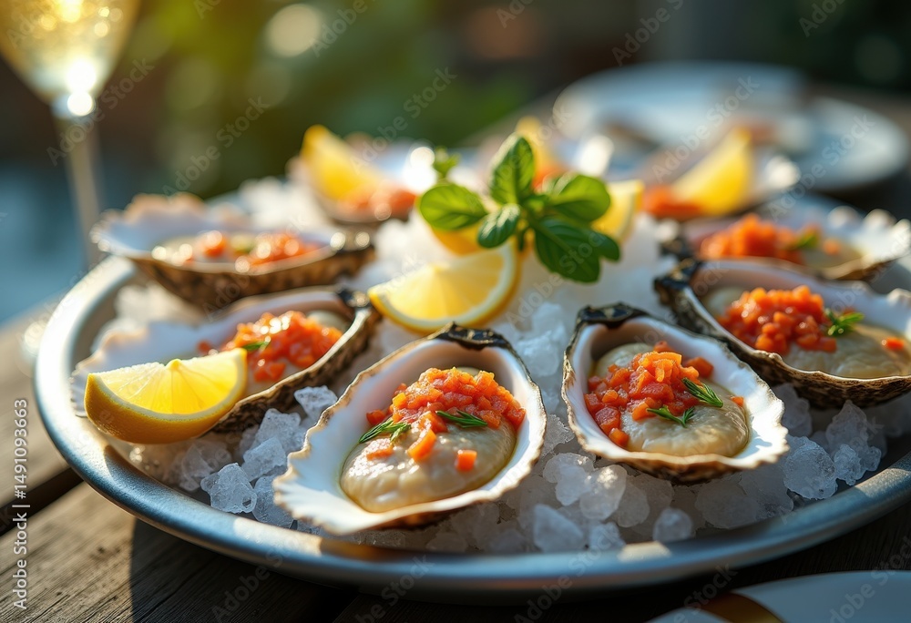 assorted fresh oysters ice display gourmet seafood platter ocean treats culinary delight, shellfish, dinner, cuisine, coastal, presentation, nature, shell assorted fresh oysters ice display gourmet seafood platter ocean treats culinary delight, shellfish, dinner, cuisine, coastal, presentation, nature, shell
