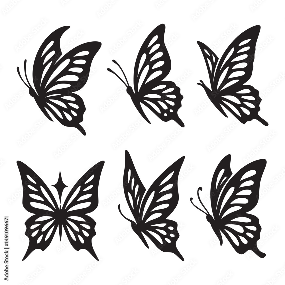Obraz premium set of vector butterflies