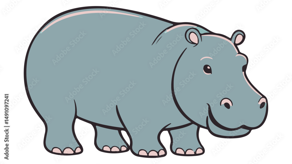 Obraz premium hippopotamus vector illustration, simple hippo vector illustration