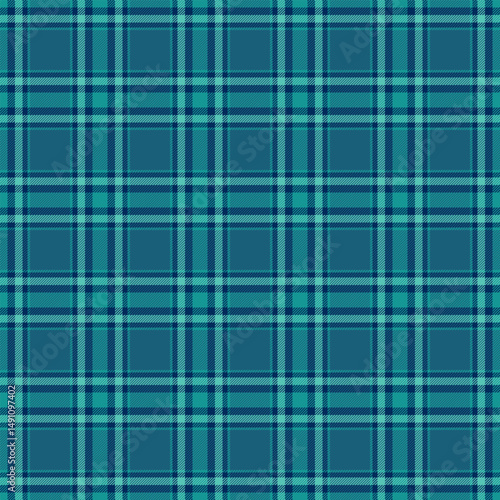 Scrapbook vector texture seamless, layered textile plaid pattern. Wear background fabric check tartan in teal and cyan colors.
