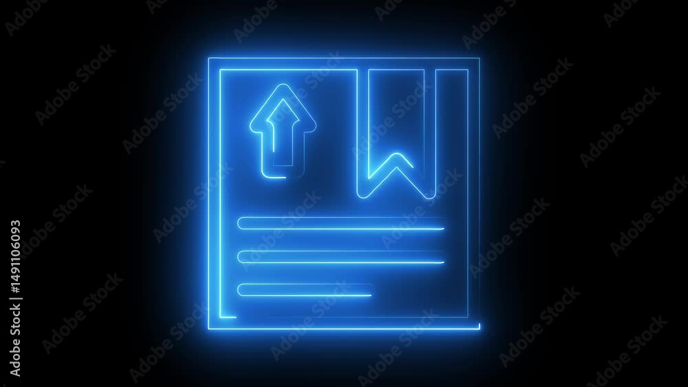 Glowing neon Parcel line icon animation. Glowing neon Parcel line icon animation.