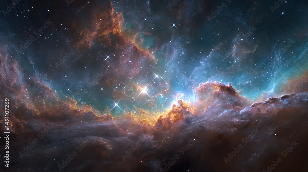 Fototapeta premium Explore the cosmos stunning nebula galaxy space background wallpaper hd for desktop and mobile screens