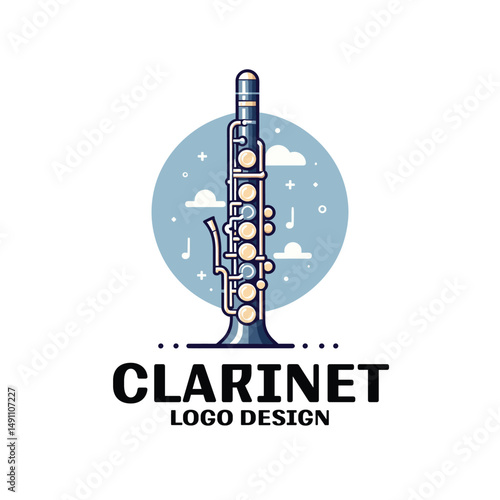 Clarinet Vector Logo Design