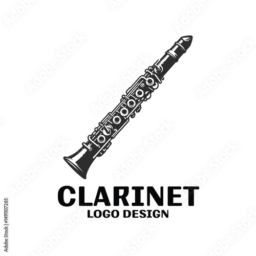 Clarinet Vector Logo Design