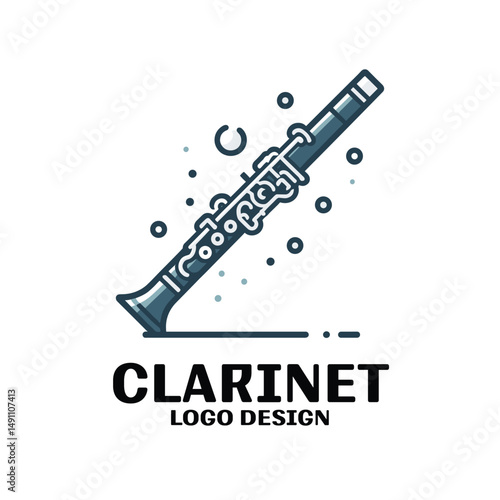 Clarinet Vector Logo Design