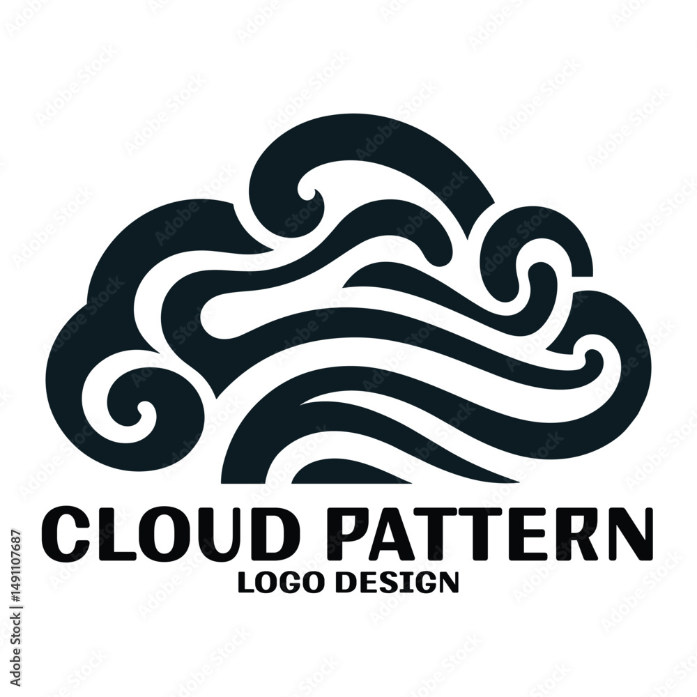 Cloud Pattern Vector Logo Design Cloud Pattern Vector Logo Design