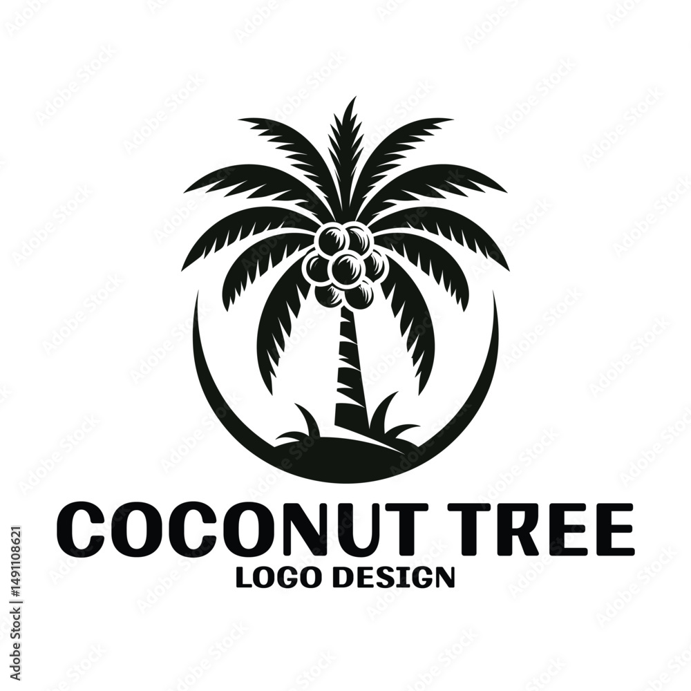Fototapeta premium Coconut Tree Vector Logo Design