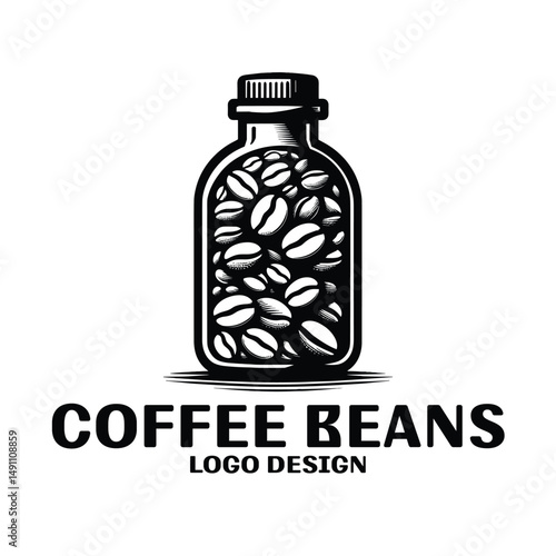 Coffee Beans Vector Logo Design
