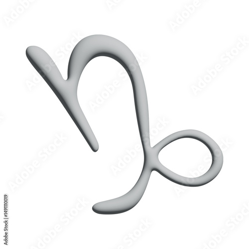 3d capricorn zodiac sign Esoteric symbol Astrology clipart Element for design