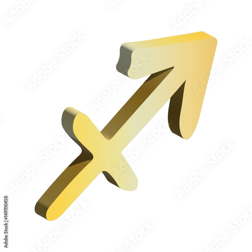 3d sagittarius zodiac sign Esoteric symbol Astrology clipart Element for design