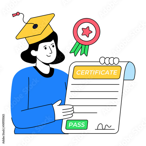 A unique design illustration of course certificate