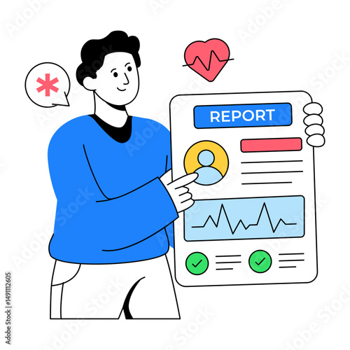 Trendy vector design of patient report