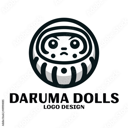 Daruma Dolls Vector Logo Design