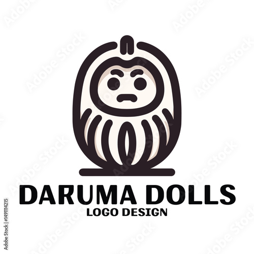 Daruma Dolls Vector Logo Design