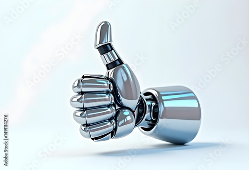 Chrome Robot Thumbs Up Emoji
