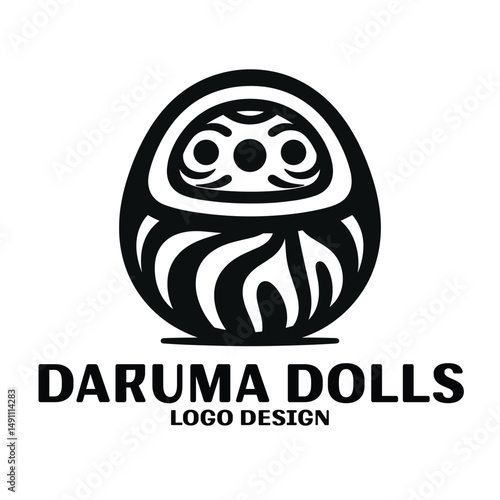 Daruma Dolls Vector Logo Design