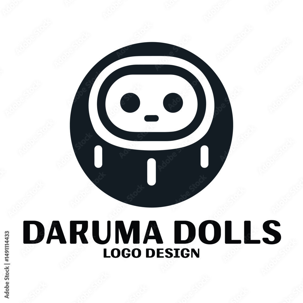 Fototapeta premium Daruma Dolls Vector Logo Design