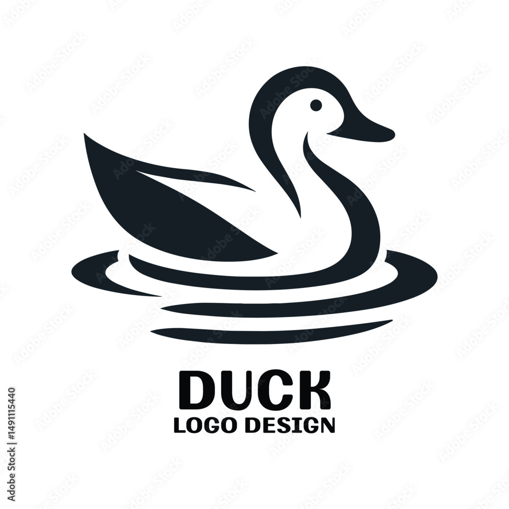 Naklejka premium Duck Vector Logo Design