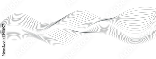 Abstract wave line element. Vector wave with blend lines . Curved wavy line, smooth band. Dynamic sound wave. Digital frequency track equaliser