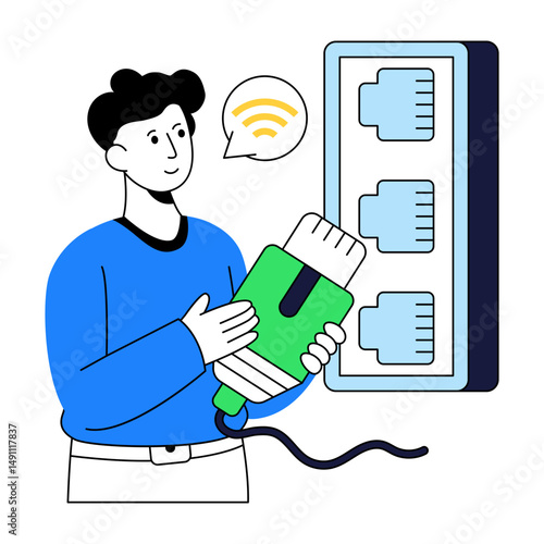 Premium design illustration of ethernet network