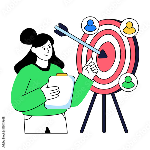 Modern design illustration of target audience