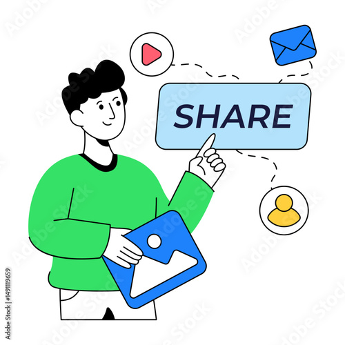 An illustration design of content sharing