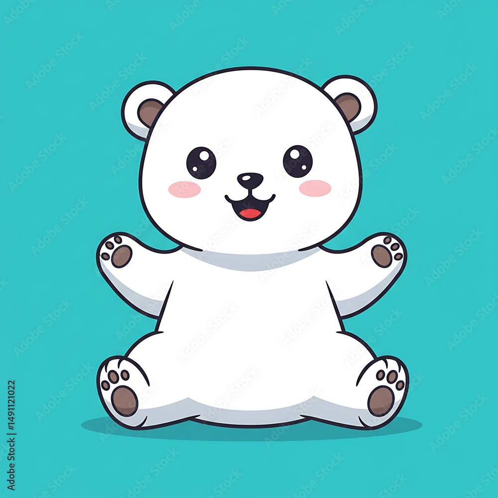 Naklejka premium Polar Cub Bliss