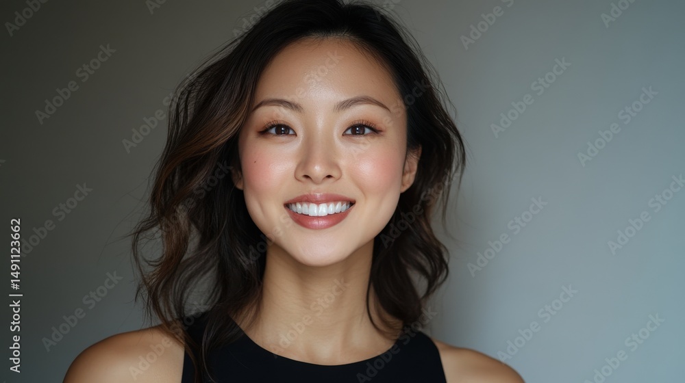 Close-up portrait of a smiling young woman. Close-up portrait of a smiling young woman.