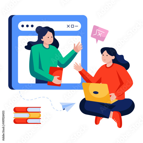 Modern design illustration of online tutor