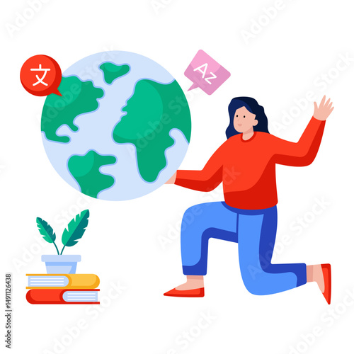 Vector design of language translator illustration