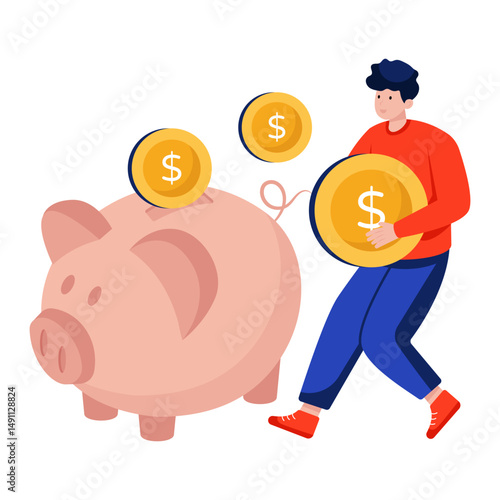 Modern design illustration of piggy bank