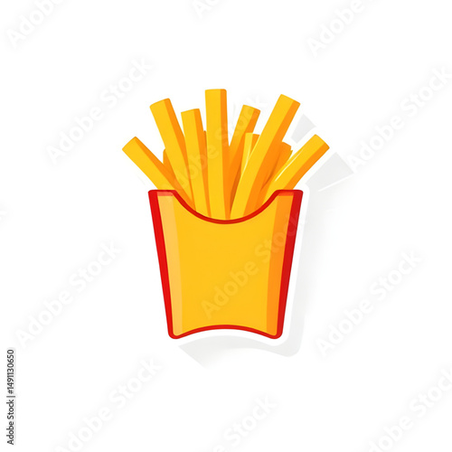 french fries in cup, fast food snack vector, fried snack vector, junk food vector, french fries in carton, potato snack illustration, deep fried potato sticks, french fries isolated, french fries art,