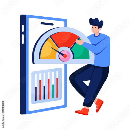 Modern design illustration of mobile speed optimization