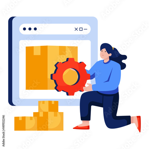 Trendy design illustration of parcel management