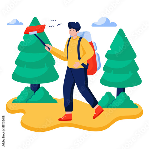 Modern design illustration of travel vlogging