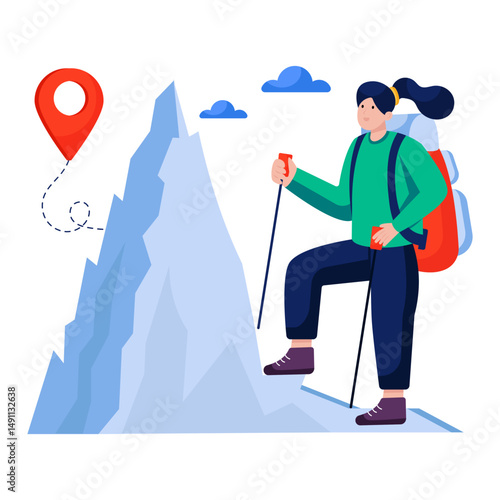 A beautiful design illustration of tourist