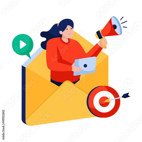 Creative design illustration of mail marketing