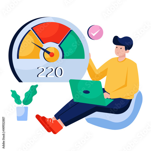 Modern design illustration of speed optimization