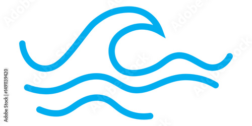 Water wave icon set collection