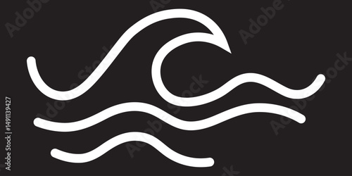 Water wave icon set collection