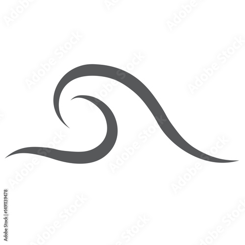 Blue waves icon vector set. Vector cartoon illustration, ocean water logotype.