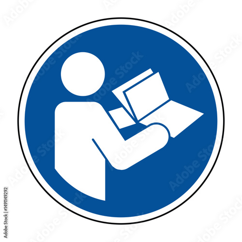 Refer to Instruction Manual or Booklet Safety Sign – High Quality Vectorial Image